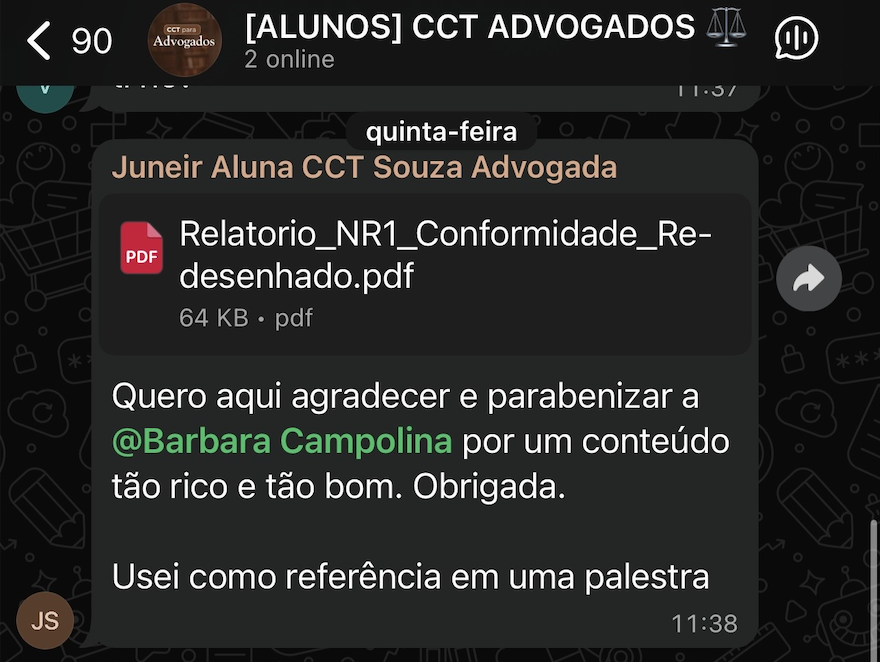 Depoimento: usei o material da Bárbara como referência em uma palestra